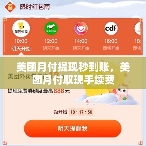 美团月付提现秒到账，美团月付取现手续费