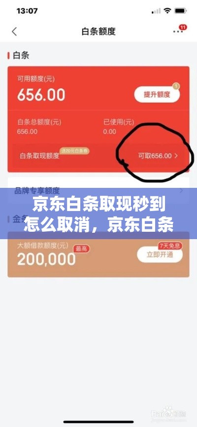 京东白条取现秒到怎么取消，京东白条取现秒到